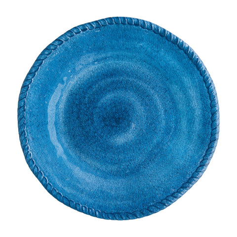 Melamine Rope 11" Plate, Blue