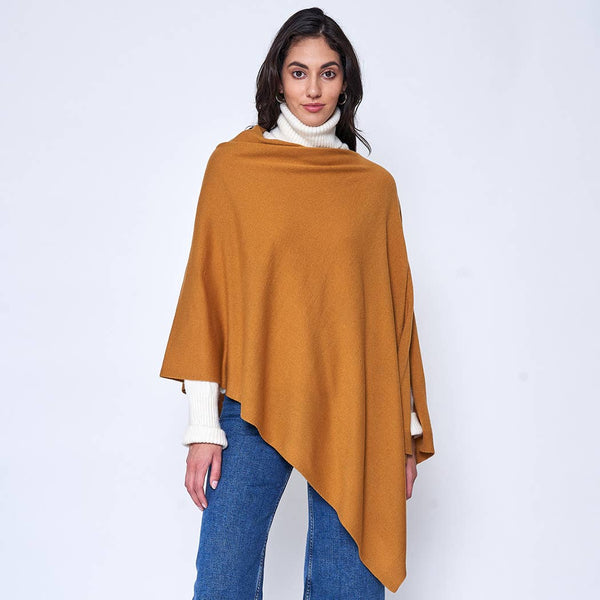 Poncho, Diamond Shape, Mustard