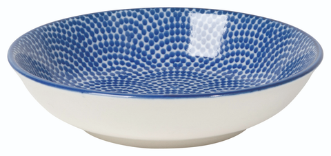 Dip Bowl, Blue Waves Porcelain
