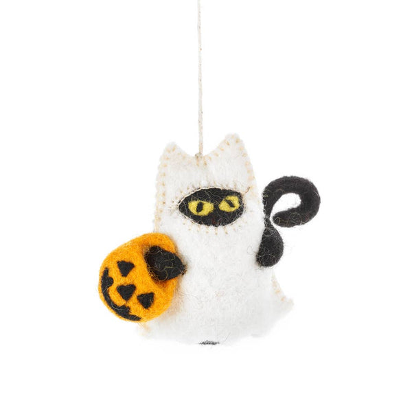 Ornament, Felt, Boo! Cat Hanging Halloween