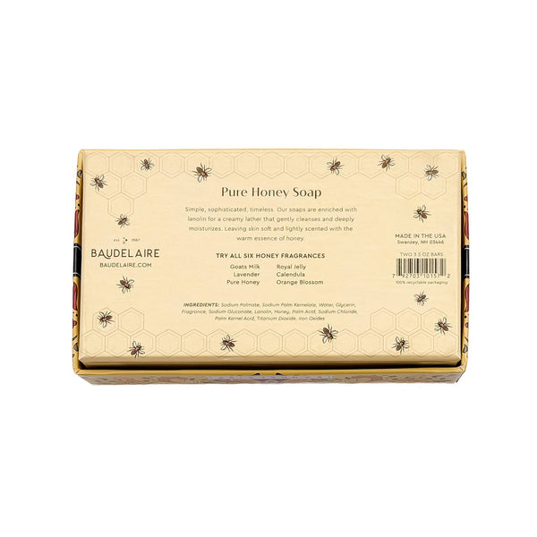 Pure Honey Soap 3.5oz – 2 Bar Gift Box