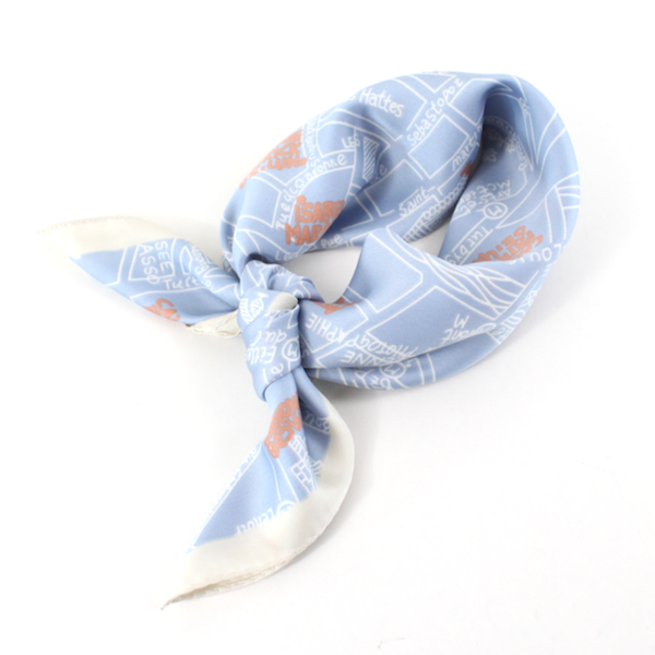Scarf, Square Paris Map in Light Blue (21x21)