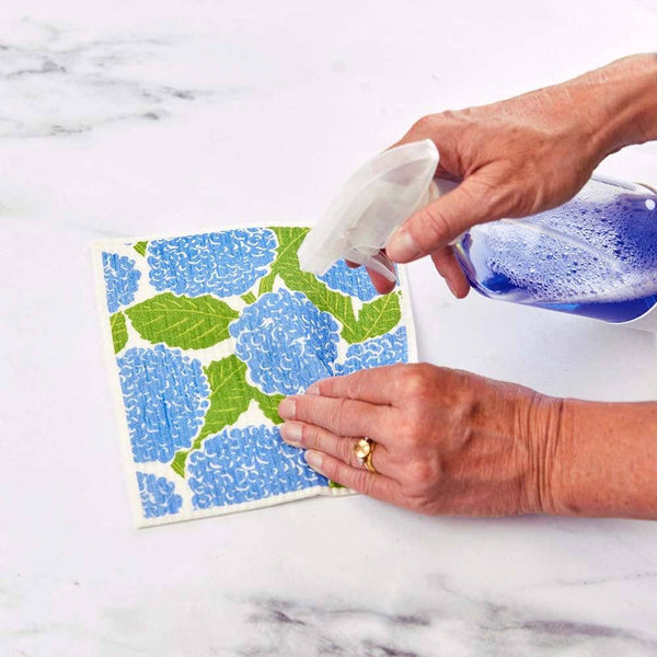 Blue Hydrangea blu Eco Sponge Cloths Set/2