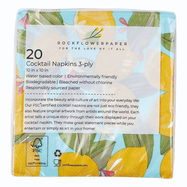 Napkins,  Cocktail, Lemon Blossoms
