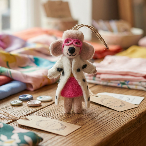 Ornament, Felt, Dellie the Fashion Poodle