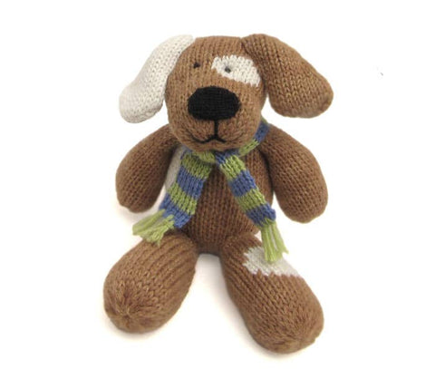 Plush, Knit Brown Spotted Dog