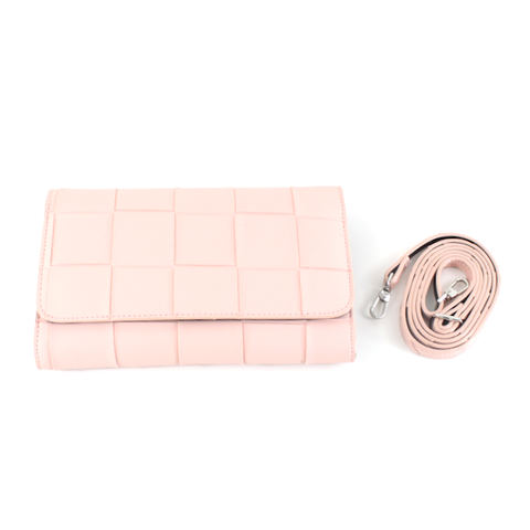Clutch/Crossbody: 100% Leather,  Pink