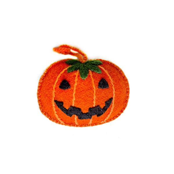 Ornament, Felt Classic Jack-O-Lantern Pumpkin