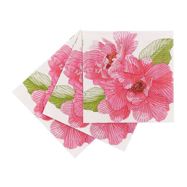 Pink Peony  Paper Cocktail Napkins