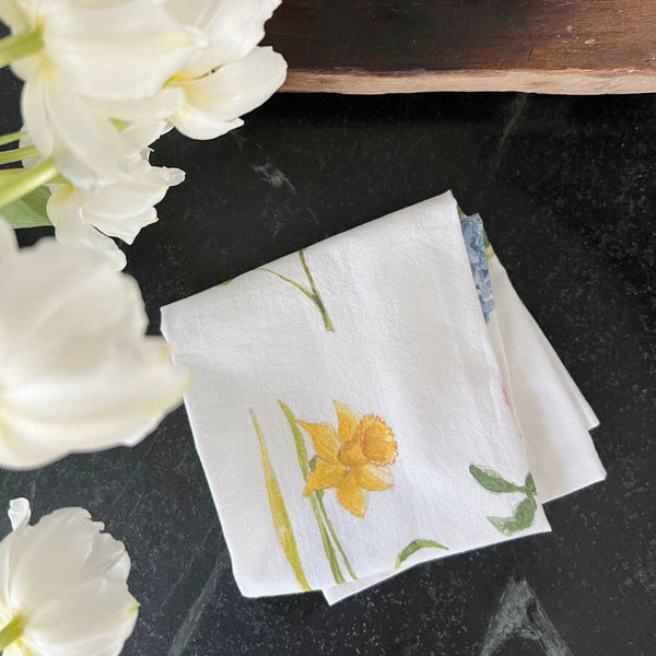 Tea Towel, Flour Sack Garden Flowers