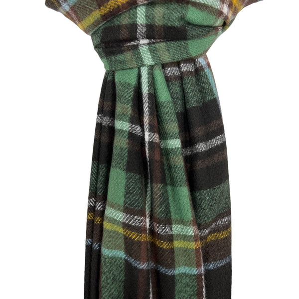 Scarf, Tartan Woven w/Tassels: Black