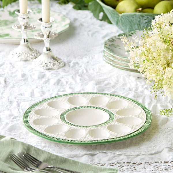 Le Jardin Embossed Rattan Egg Plate 12.25 in