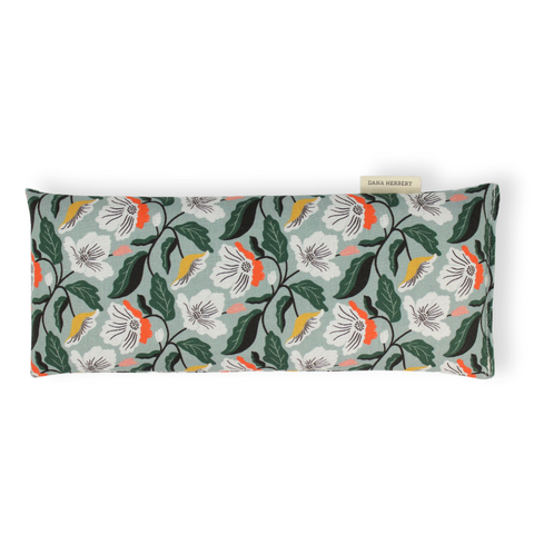 Eye Pillow, White Poppy on Sage (Lavender Filled)
