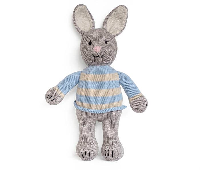 Plush, Knit Grey Bunny In Sweater