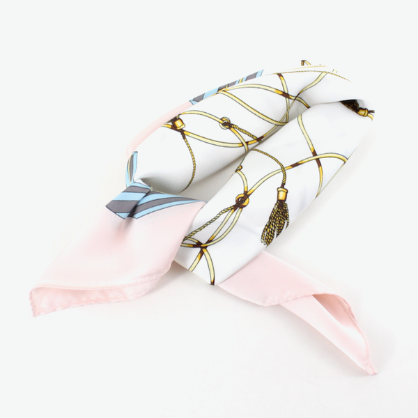 Scarf, Square Tassels in Pink (21x21)