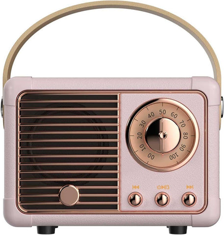 Vintage Bluetooth Speaker, Pink