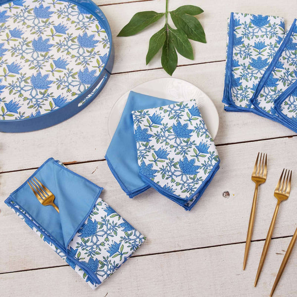 Tilly Blu Dinner Napkins, Set/6