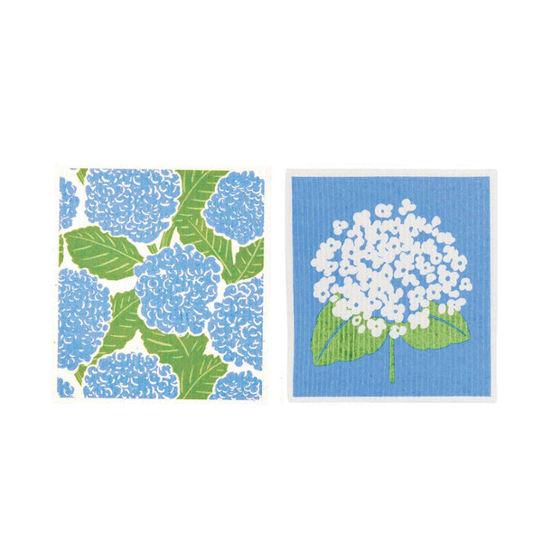 Blue Hydrangea blu Eco Sponge Cloths Set/2