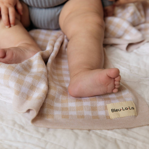 Baby Blanket, 100% Cotton Swaddle Receiving Plaid Pink