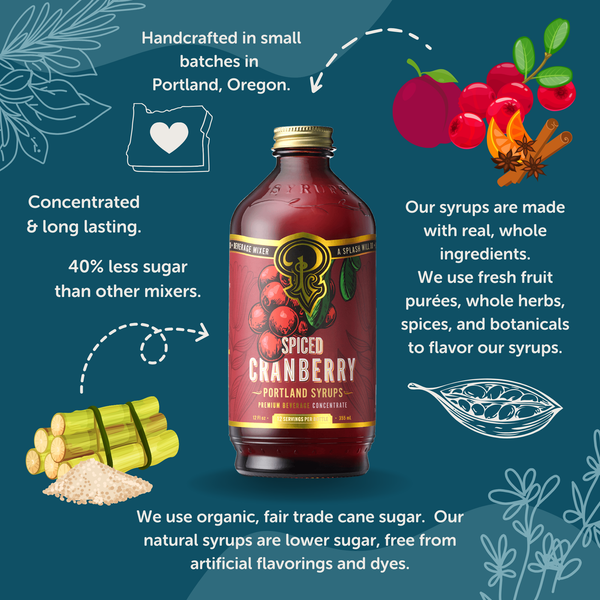 Bar/Beverage Mixer: Spiced Cranberry Syrup 12 oz