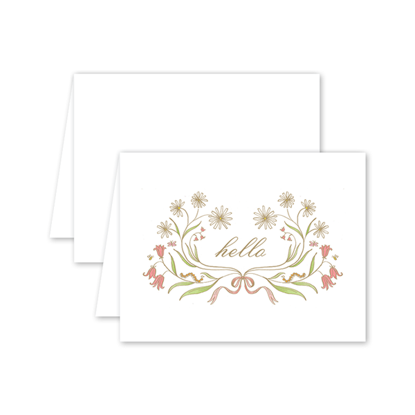 Boxed Cards, Brooke Hill Crest Hello Set/8