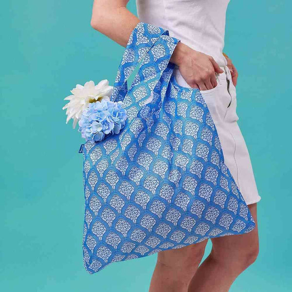 Reusable Shopper Tote, Fifer Blue