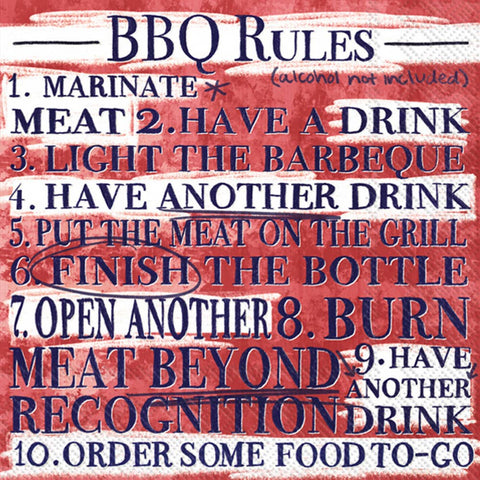 Napkins, Cocktail, BBQ Rules