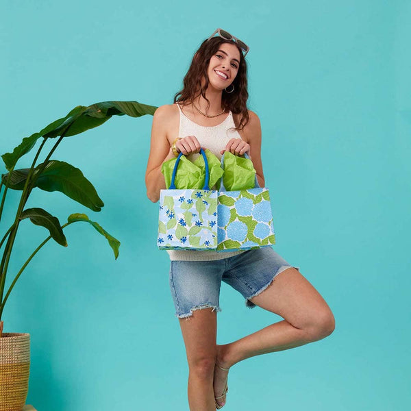 Reusable Tote, Blue Hydrangea