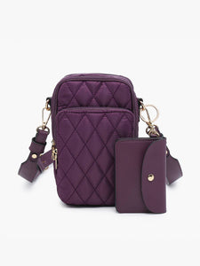 Crossbody, Parker Quilted w/ Pouch: Dark Plum