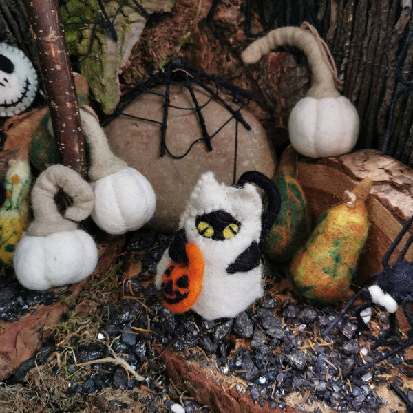 Ornament, Felt, Boo! Cat Hanging Halloween