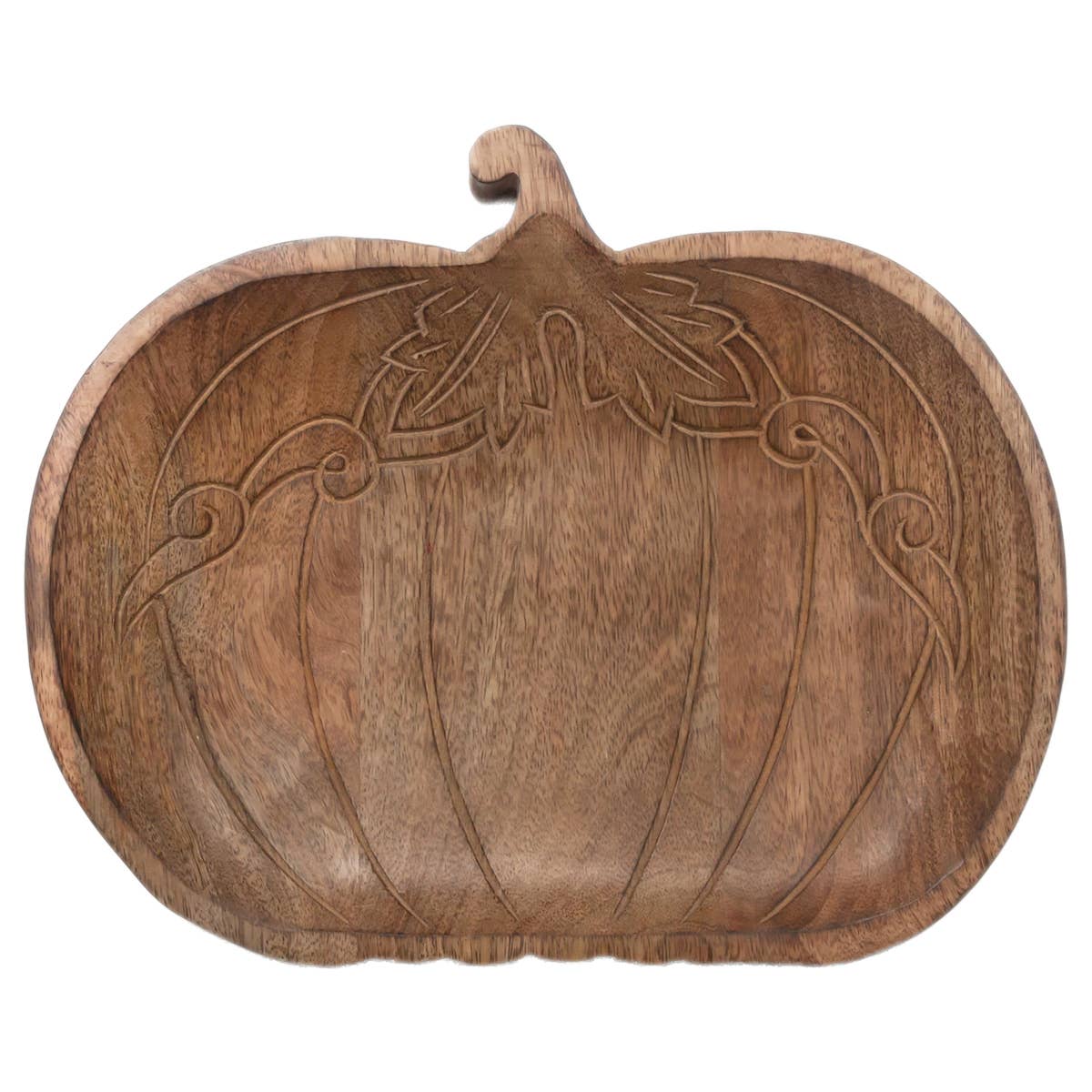 Tray, Engraved Pumpkin Mango Wood