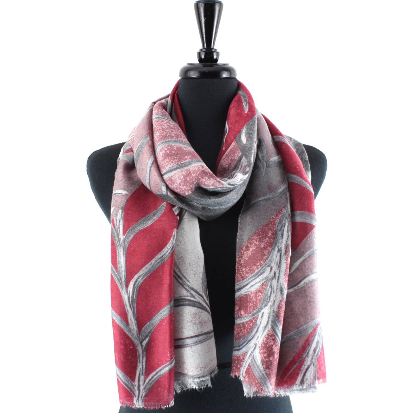 Scarf, Fall Print, Red/Pink