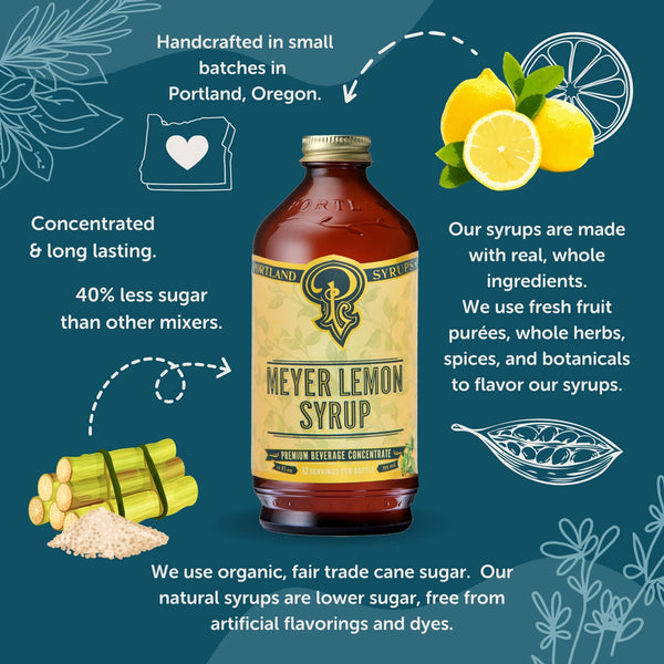 Bar/Beverage Mixer: Meyer Lemon Syrup 12oz
