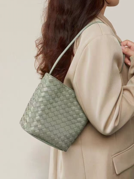 Shoulder/Crossbody Woven Bag: Sage