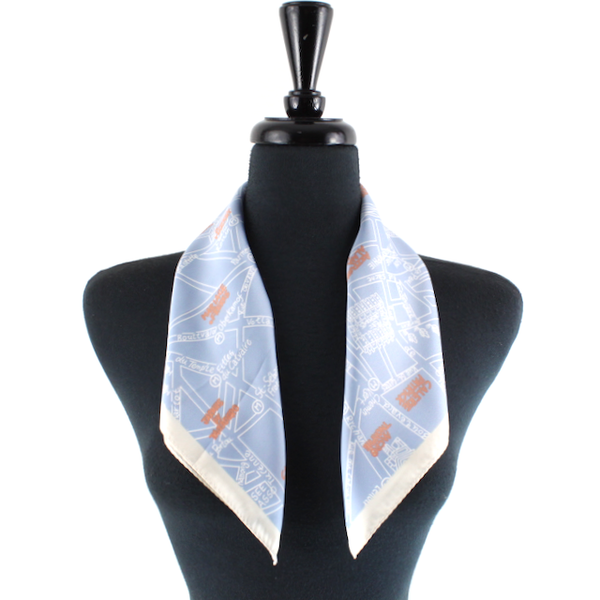 Scarf, Square Paris Map in Light Blue (21x21)