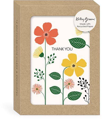 Boxed Notes, Green Garden MulitFloral Set/12