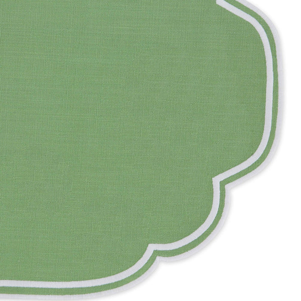 Placemat, Green Scalloped