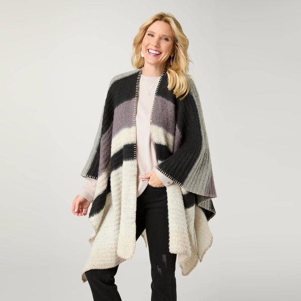 Wrap, Arden Stripe: Grey/Black/Charcoal