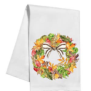 Tea Towel, Autumn Leaf Wreath