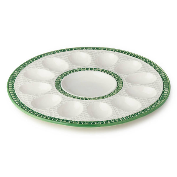 Le Jardin Embossed Rattan Egg Plate 12.25 in
