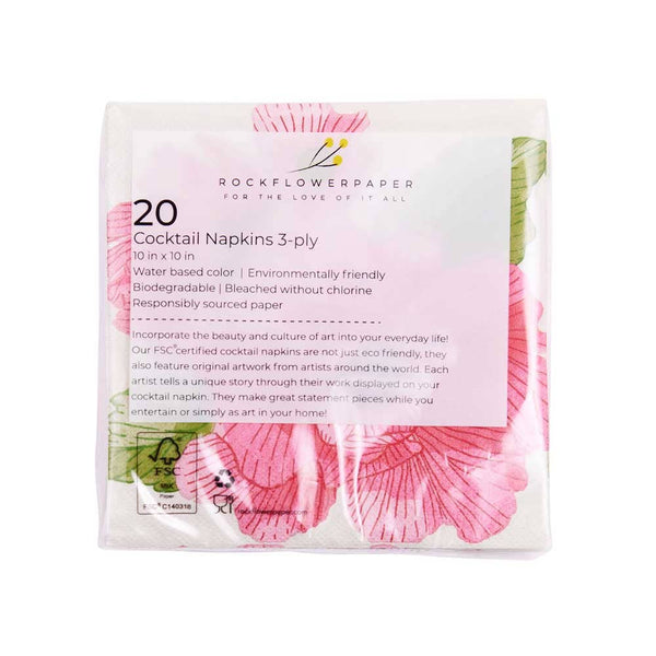 Pink Peony  Paper Cocktail Napkins