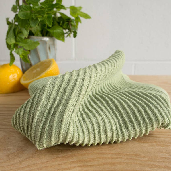 Dishcloths, Sage Green Ripple Set/2