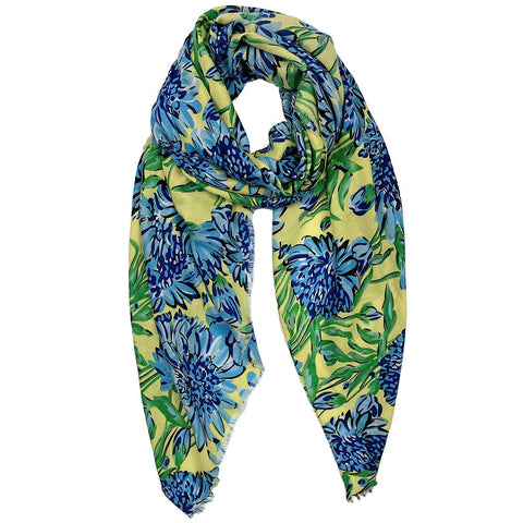 Scarf, Vibrant Floral Green
