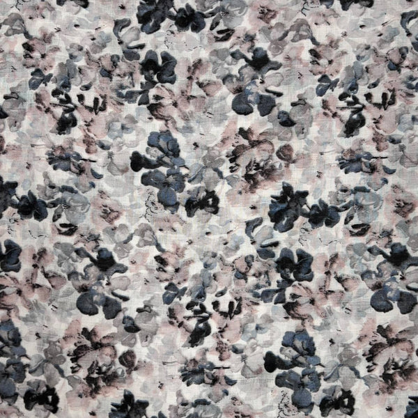 Scarf, Sweat Pea Flower Print Gray