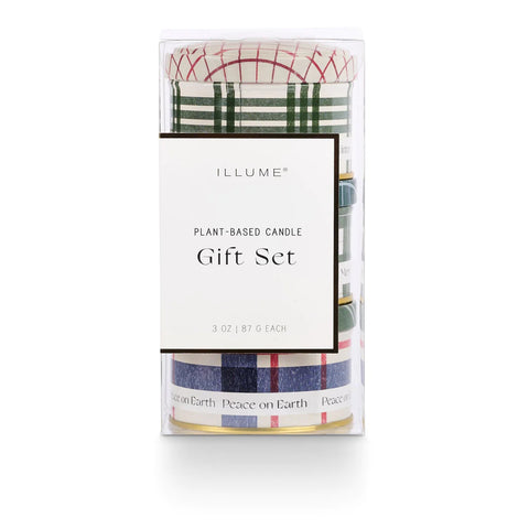 Balsam & Cedar Plaid Tin Trio Gift Set