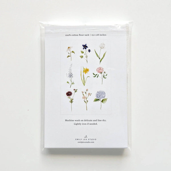 Tea Towel, Flour Sack Garden Flowers