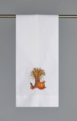 Guest Towel, Harvest Wheat Embroidered