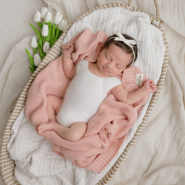Baby Blanket, Organic Cotton : Blush Pink