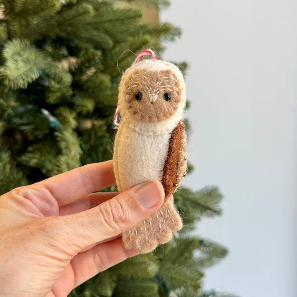 Ornament, Felt Owl Wool