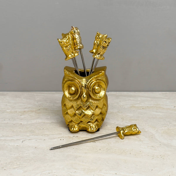 Alum Owl Picks Set of 6
